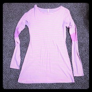 Striped lululemon size 10 long sleeve